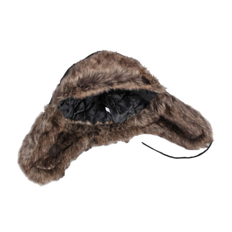 Cappello da cacciatore in similpelle con protezione per le orecchie morbida e soffice