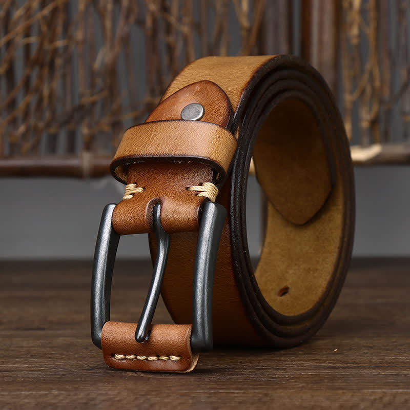 Cintura da cowboy in pelle lucida retrò da uomo alla moda