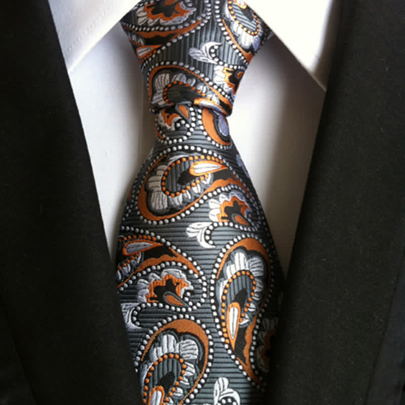 Cravatta da uomo con motivo Paisley a onde marine