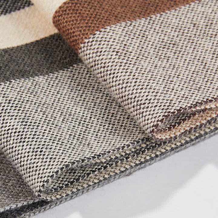 Sciarpa a righe scozzesi calda classica invernale da uomo