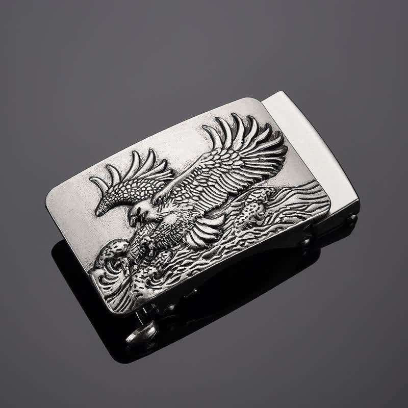 Cintura in pelle con chiusura automatica fai da te Eagle Spread Wings da uomo