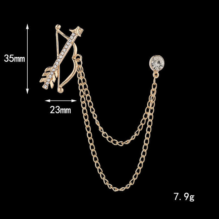 Spilla a catena con freccia di Cupido da uomo