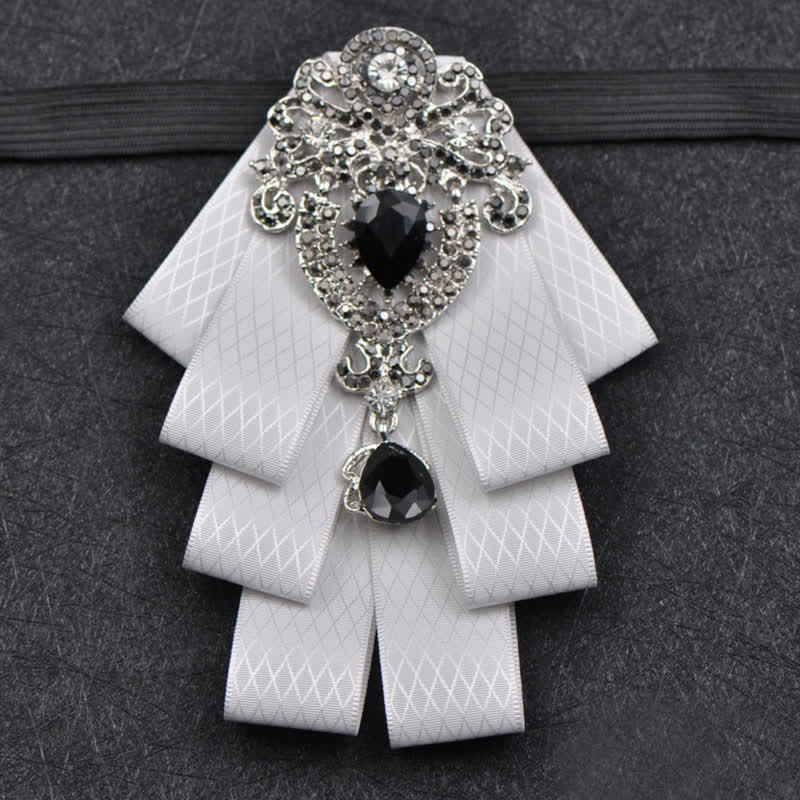 Set di 3 papillon con strass neri a quadri