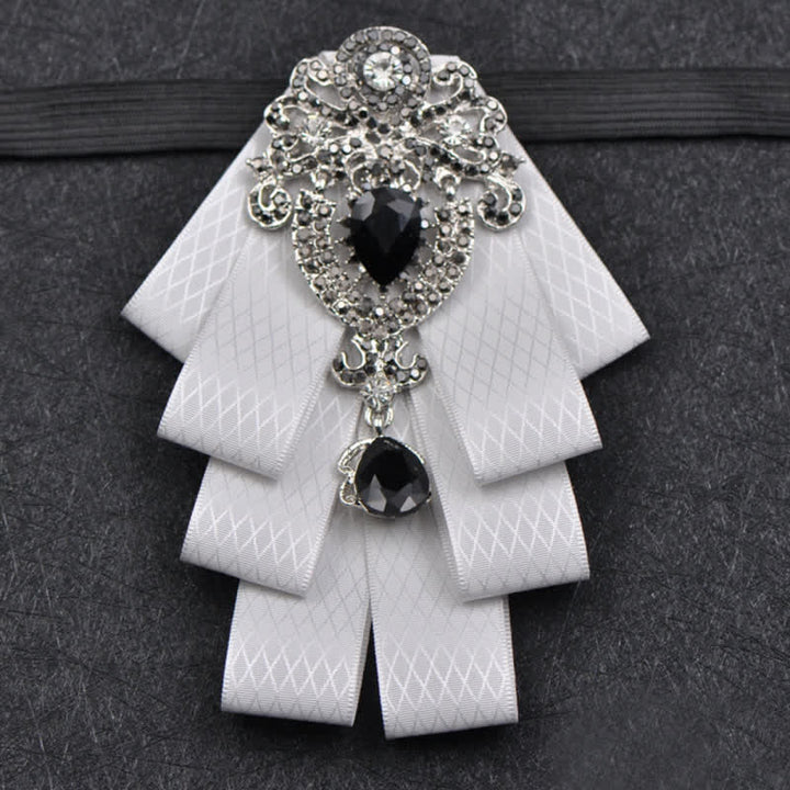 Set di 3 papillon con strass neri a quadri