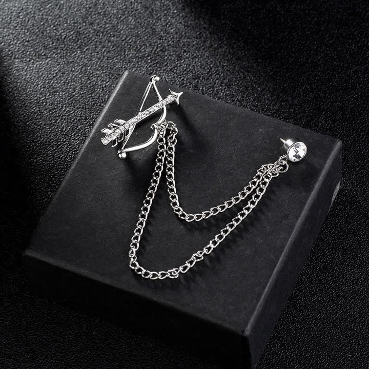 Spilla a catena con freccia di Cupido da uomo