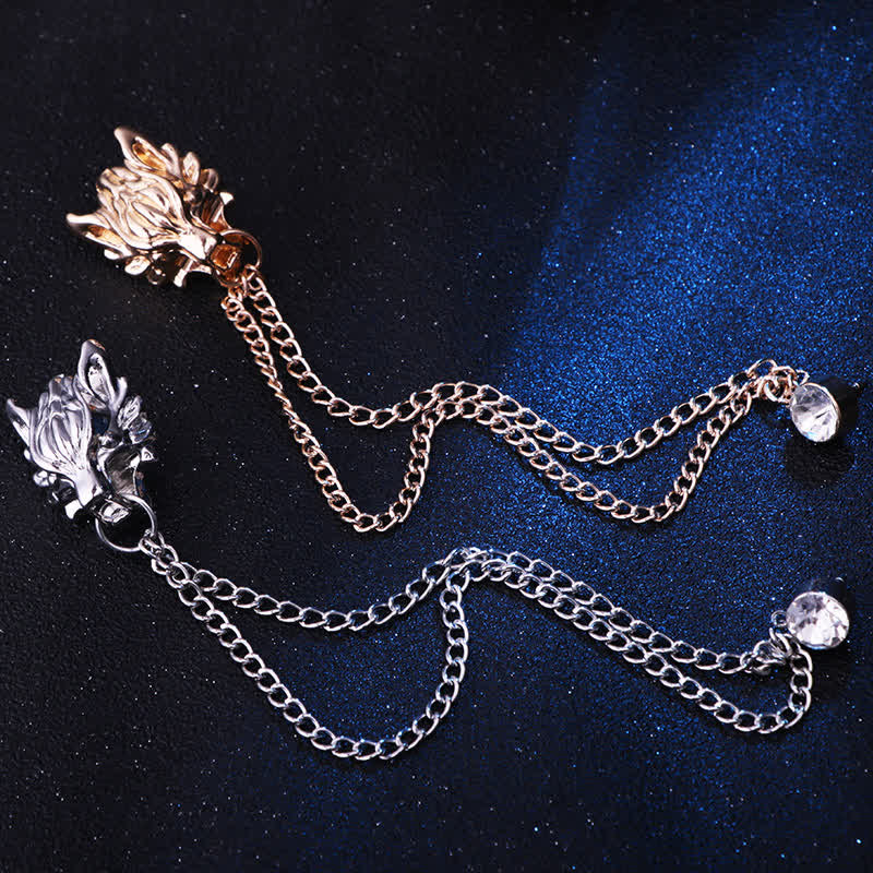 Spilla a catena da uomo con lupo King Of Forest