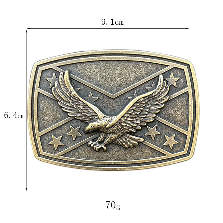 Cintura in pelle con fibbia a forma di bandiera con aquila fai da te da uomo