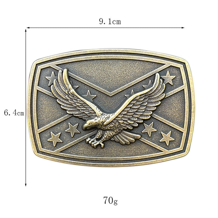 Cintura in pelle con fibbia a forma di bandiera con aquila fai da te da uomo