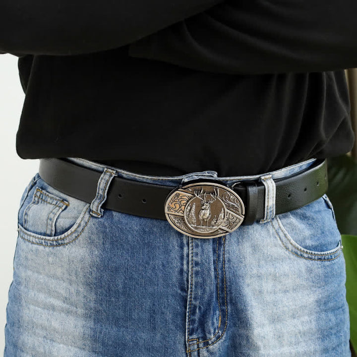 Cintura in pelle con coltello pieghevole nascosto da uomo, stile cervo nella foresta fai da te - image 2