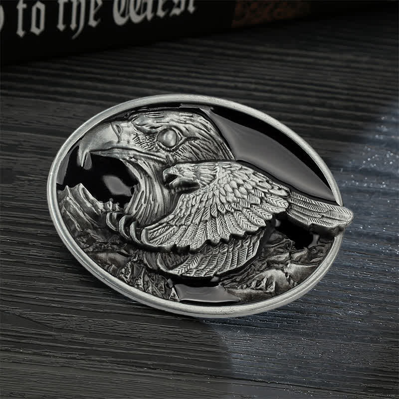 Cintura in pelle con fibbia goffrata Double Eagle fai da te da uomo