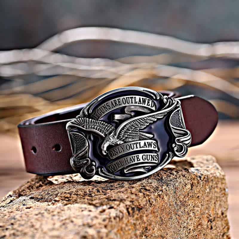 Cintura in pelle con fibbia a forma di aquila volante fai da te da uomo