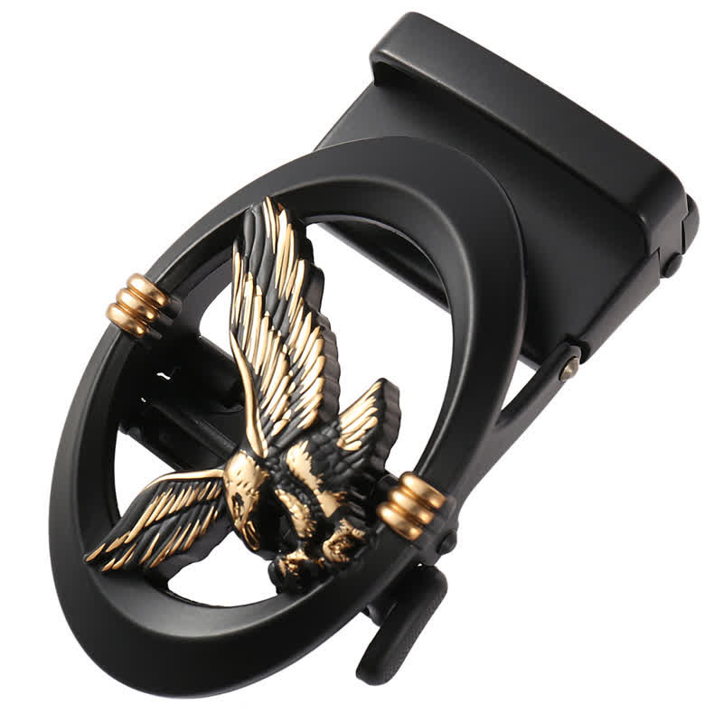 Cintura in pelle con chiusura automatica fai da te Eagle Black Hollow da uomo