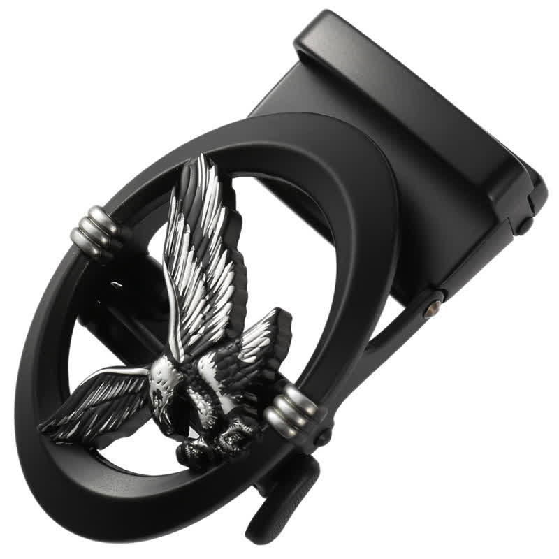 Cintura in pelle con chiusura automatica fai da te Eagle Black Hollow da uomo