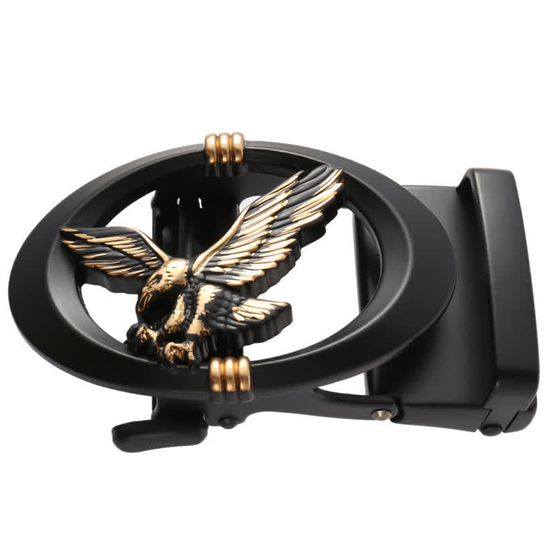 Cintura in pelle con chiusura automatica fai da te Eagle Black Hollow da uomo