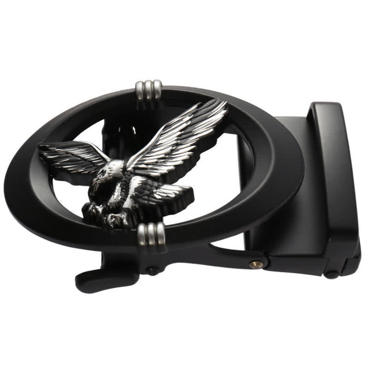 Cintura in pelle con chiusura automatica fai da te Eagle Black Hollow da uomo