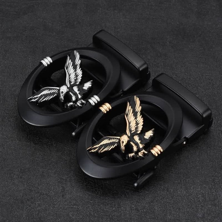 Cintura in pelle con chiusura automatica fai da te Eagle Black Hollow da uomo
