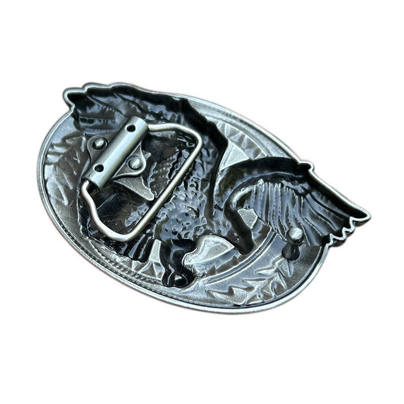 Cintura in pelle con fibbia a forma di aquila calva volante fai da te da uomo