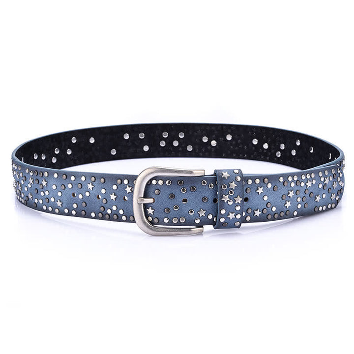 Cintura da donna in pelle con borchie e rivetti Notte Stellata