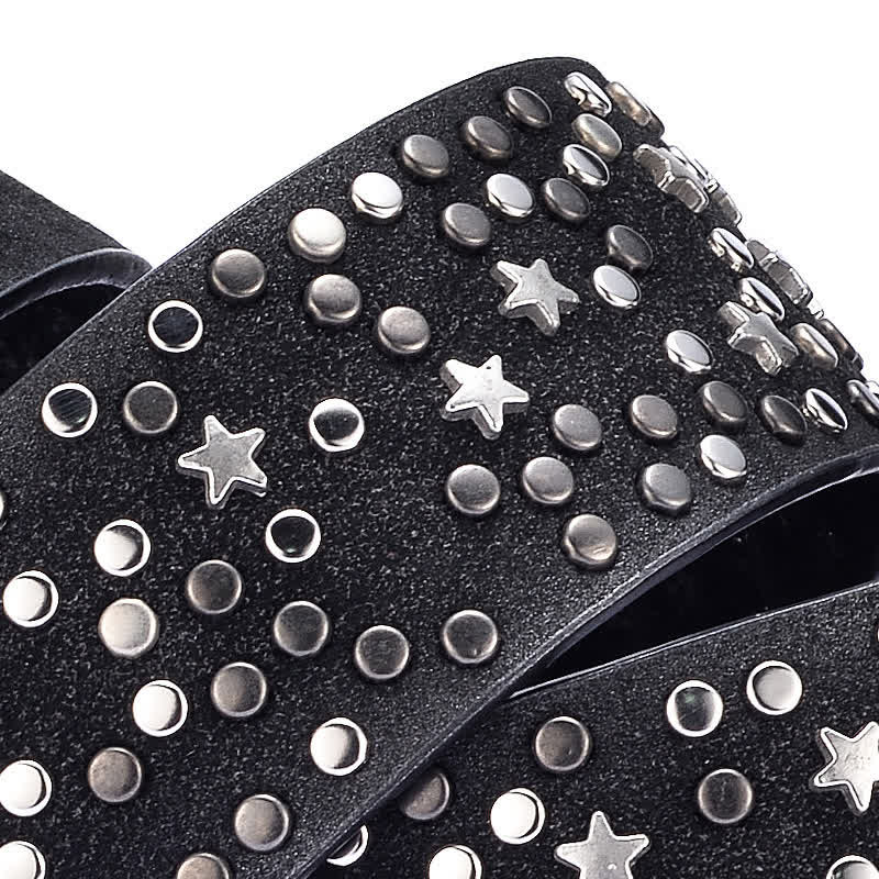 Cintura da donna in pelle con borchie e rivetti Notte Stellata
