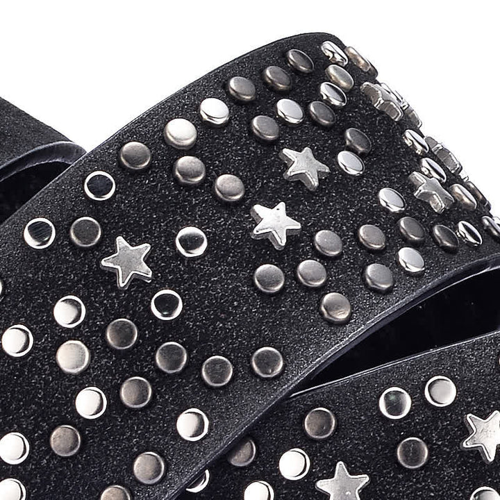Cintura da donna in pelle con borchie e rivetti Notte Stellata