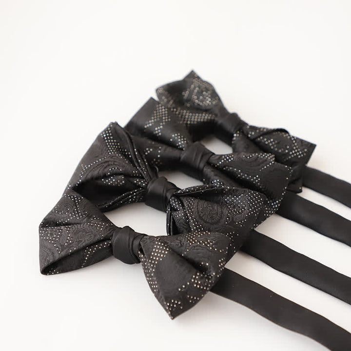Papillon da uomo con motivo micro nero nobile