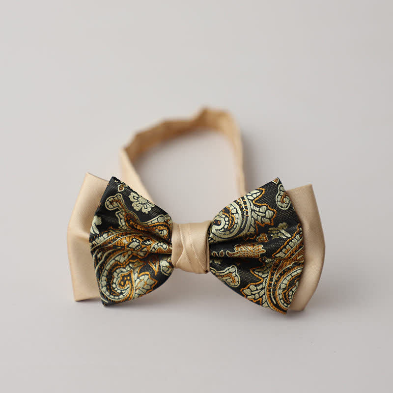 Papillon da uomo vintage Paisley a doppio strato