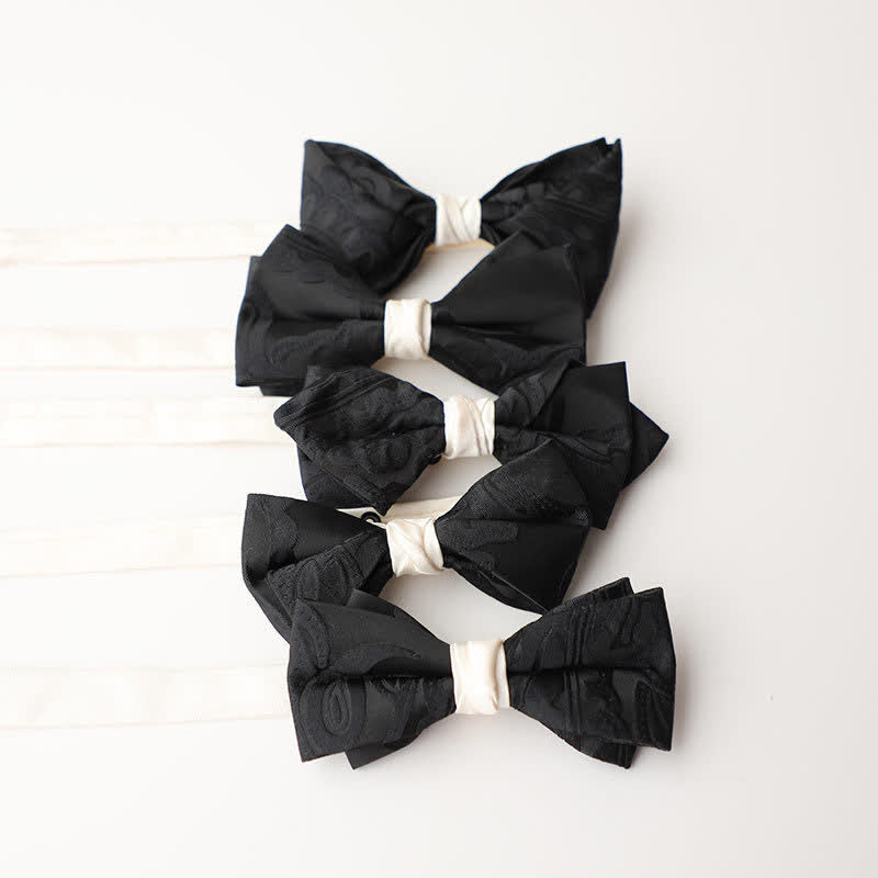 Papillon elegante da uomo nero abbinato bianco