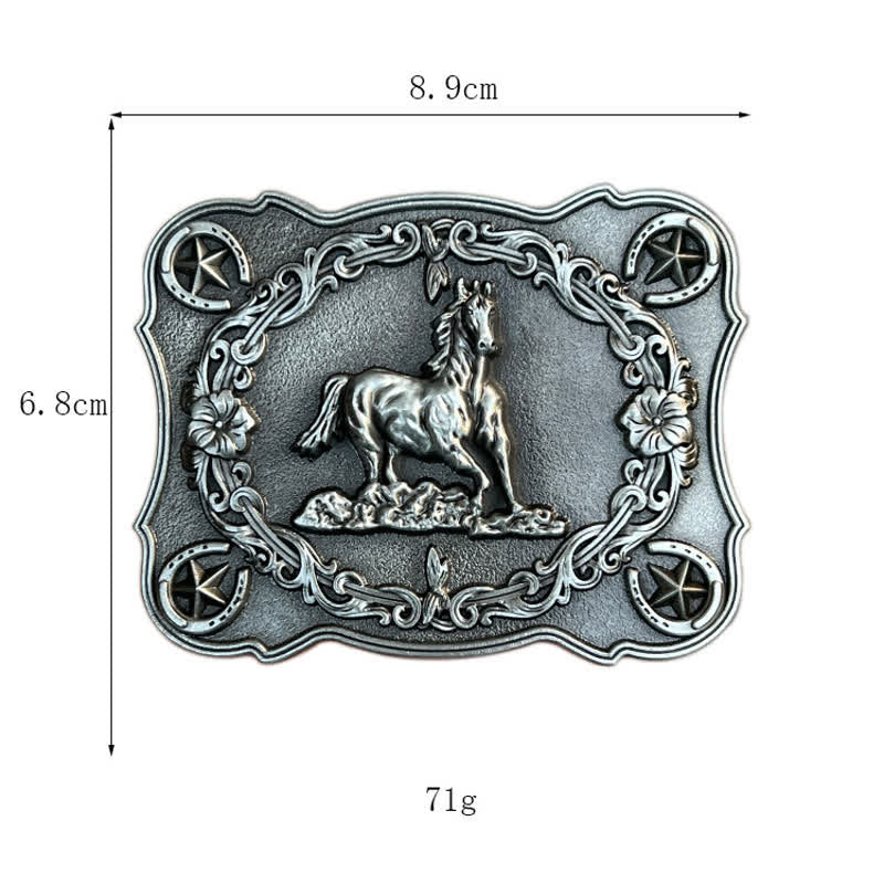 Cintura in pelle con fibbia a forma di cavallo da corsa selvaggia fai da te da uomo