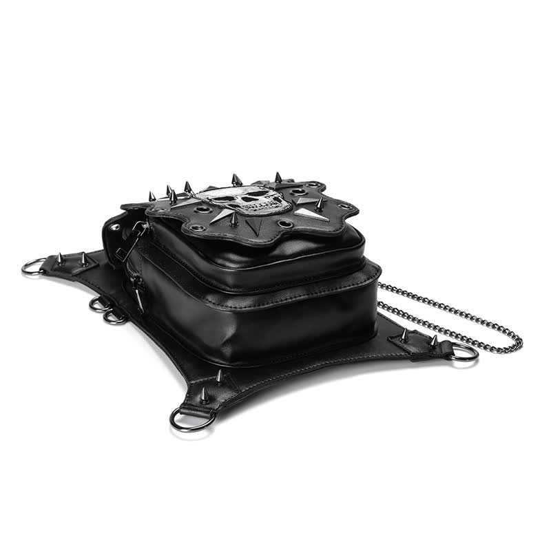 Borsa a tracolla in stile gotico con teschio e steampunk