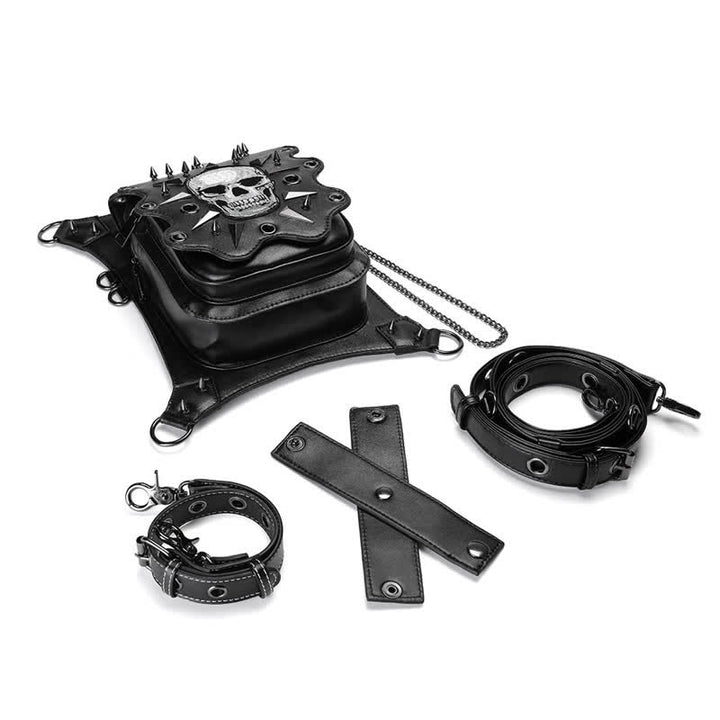 Borsa a tracolla in stile gotico con teschio e steampunk