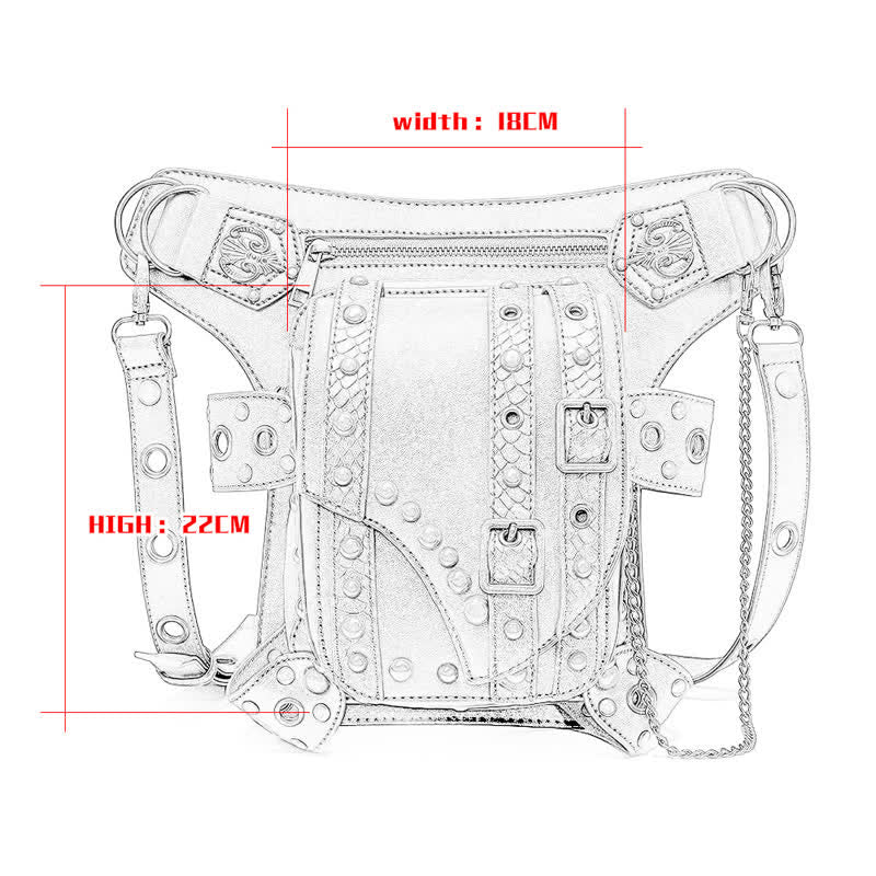 Borsa a tracolla con catena per moto Brown Rock