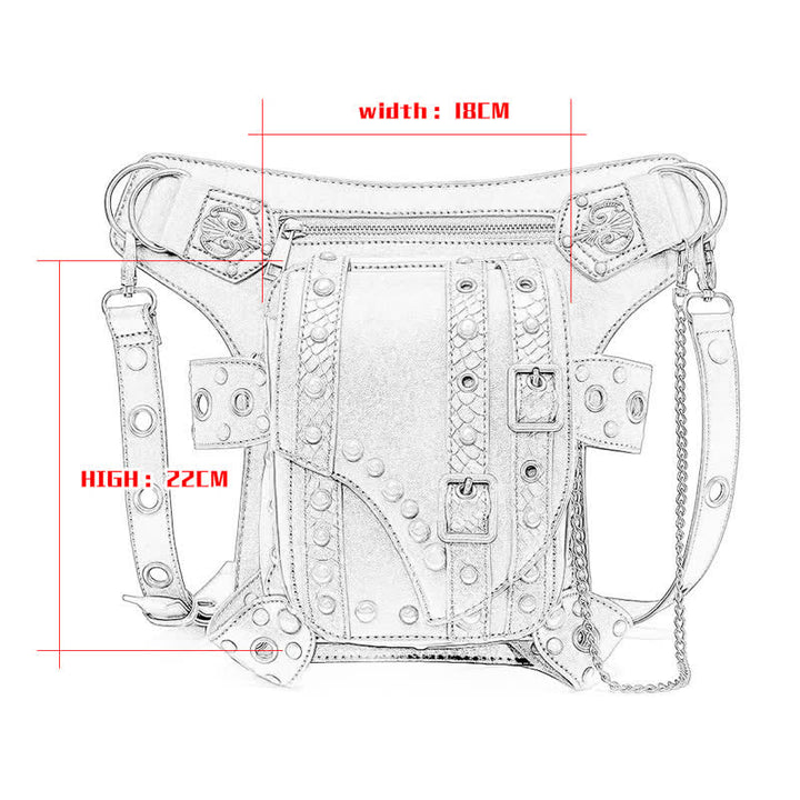 Borsa a tracolla con catena per moto Brown Rock