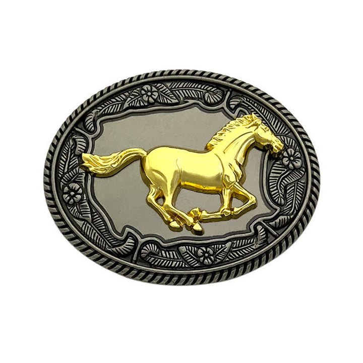 Cintura in pelle con fibbia a forma di animale, cavallo, toro, fai da te, da uomo