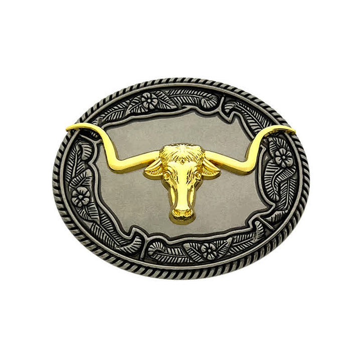 Cintura in pelle con fibbia a forma di animale, cavallo, toro, fai da te, da uomo