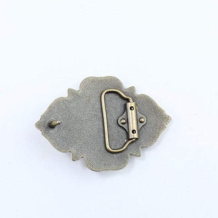 Cintura in pelle con fibbia decorativa turchese fai da te da uomo