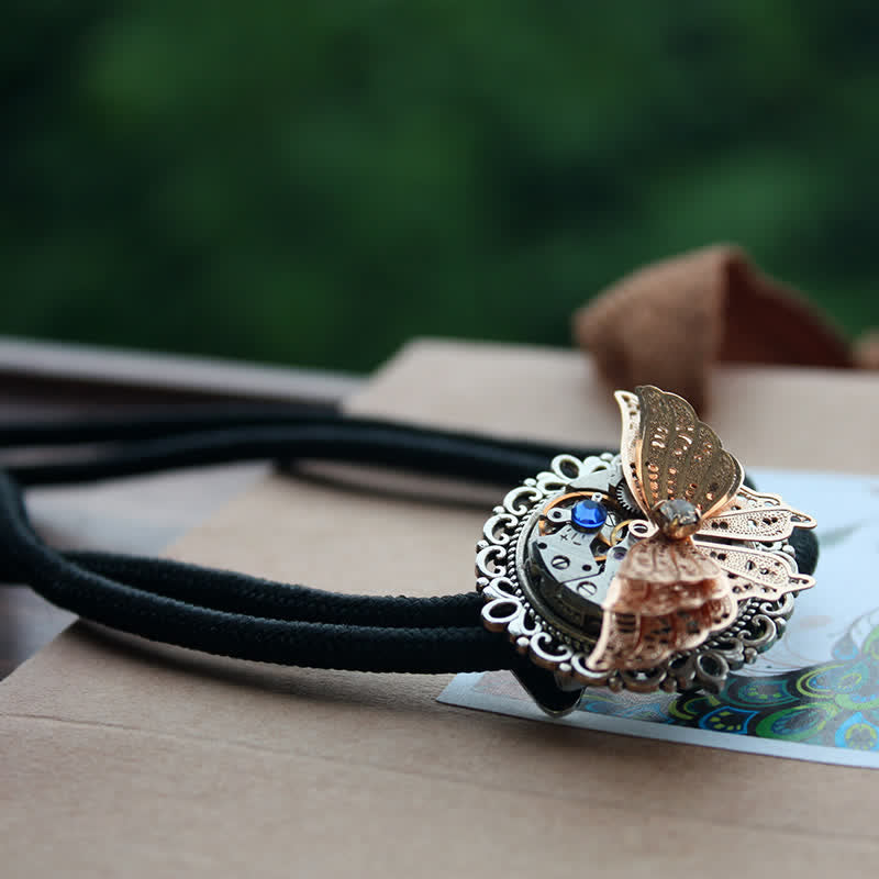 Cravatta Bolo con ciondolo a farfalla 3D Steampunk
