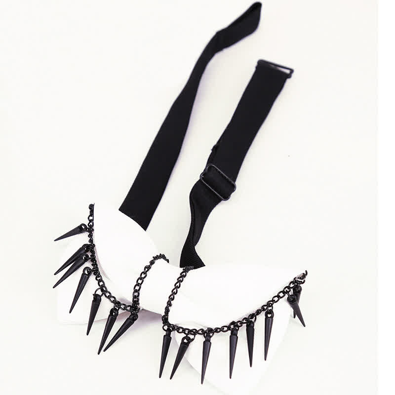 Papillon con nappe a catena con rivetti in stile punk da uomo