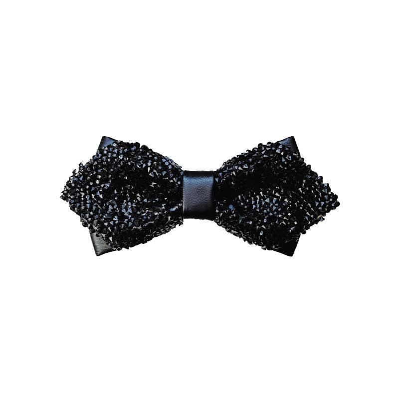 Papillon a punta con doppio strato di strass glitterati da uomo