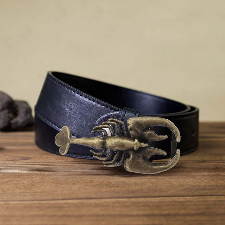Cintura in pelle con fibbia a forma di mini scorpione fai da te da uomo