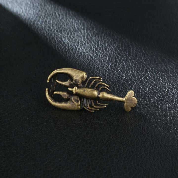 Cintura in pelle con fibbia a forma di mini scorpione fai da te da uomo