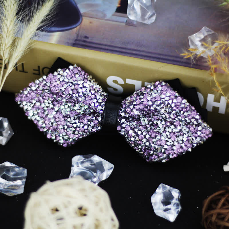Papillon a punta con doppio strato di strass scintillanti da uomo
