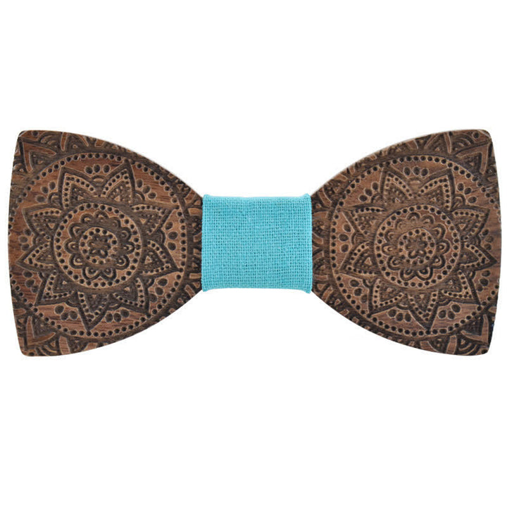 Papillon in legno con incisione di lusso da uomo