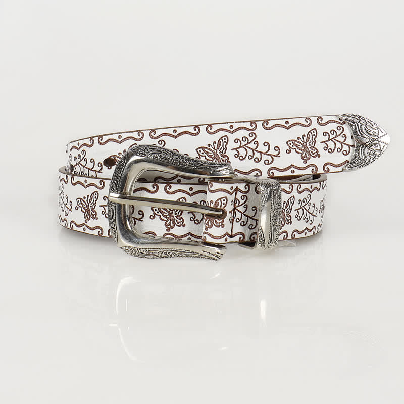 Cintura sottile in pelle con stampa a farfalla Fairycore da donna