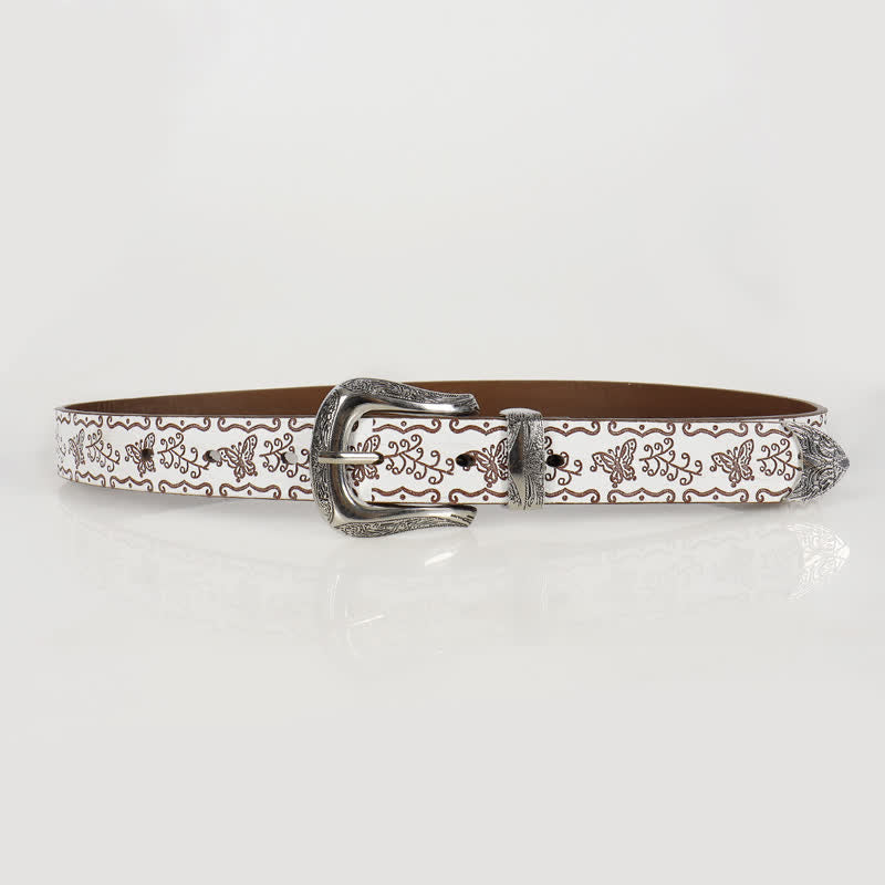 Cintura sottile in pelle con stampa a farfalla Fairycore da donna