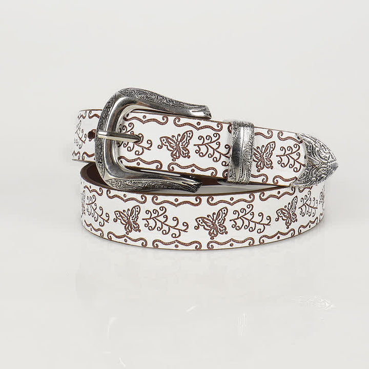 Cintura sottile in pelle con stampa a farfalla Fairycore da donna