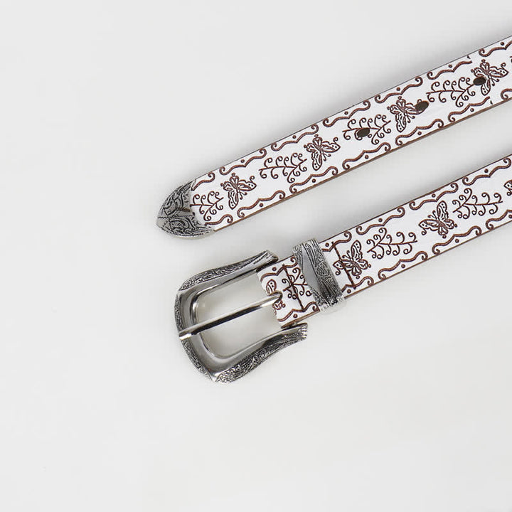 Cintura sottile in pelle con stampa a farfalla Fairycore da donna