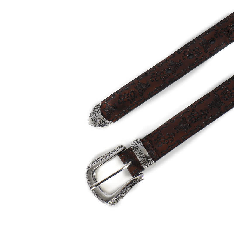 Cintura sottile in pelle con stampa a farfalla Fairycore da donna