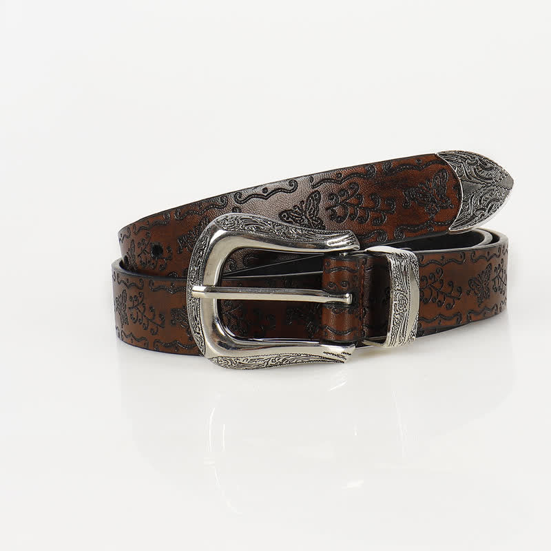 Cintura sottile in pelle con stampa a farfalla Fairycore da donna