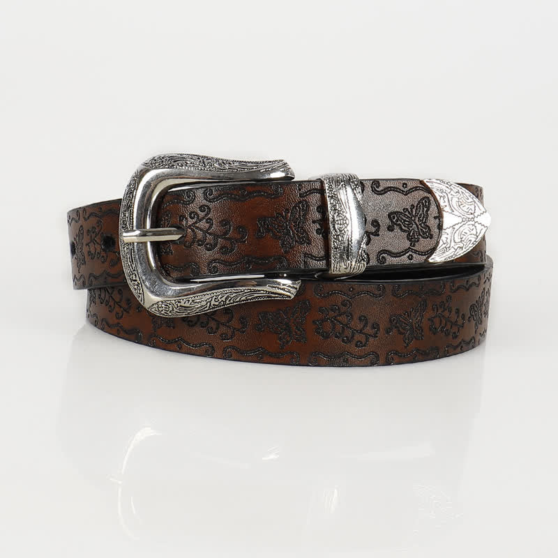 Cintura sottile in pelle con stampa a farfalla Fairycore da donna