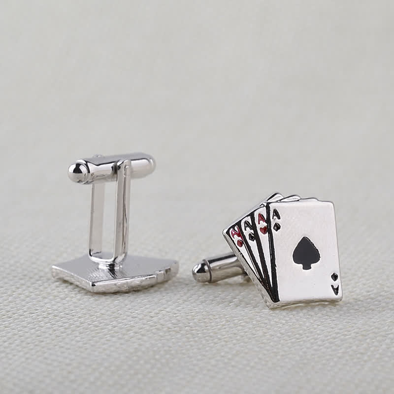 Gemelli da uomo con asso di carte da gioco del poker